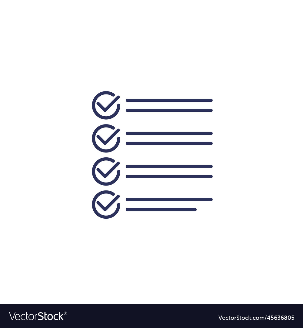 Check list line icon on white