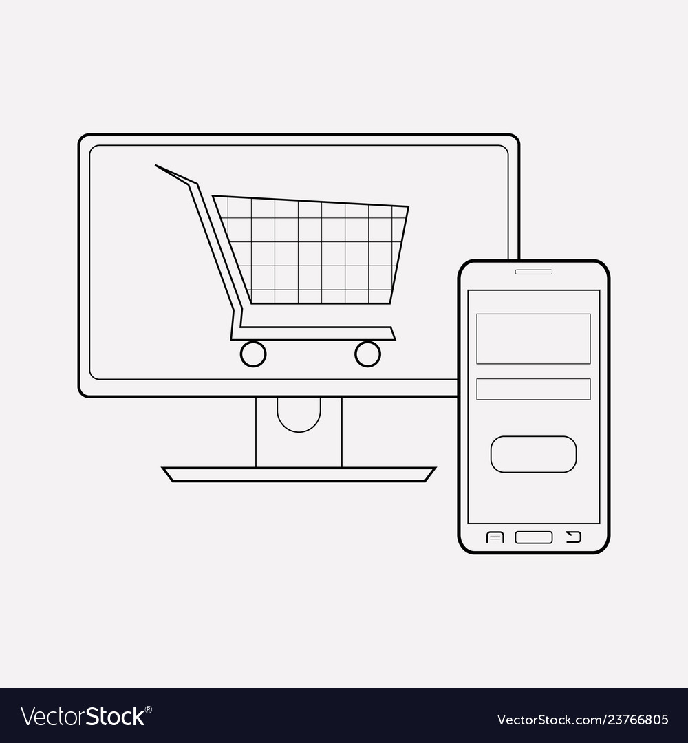 E-commerce website icon line element