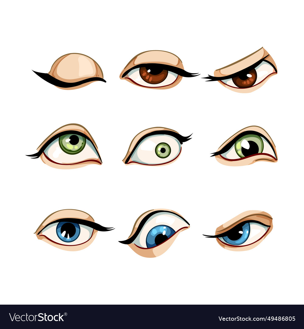 Eye set cartoon