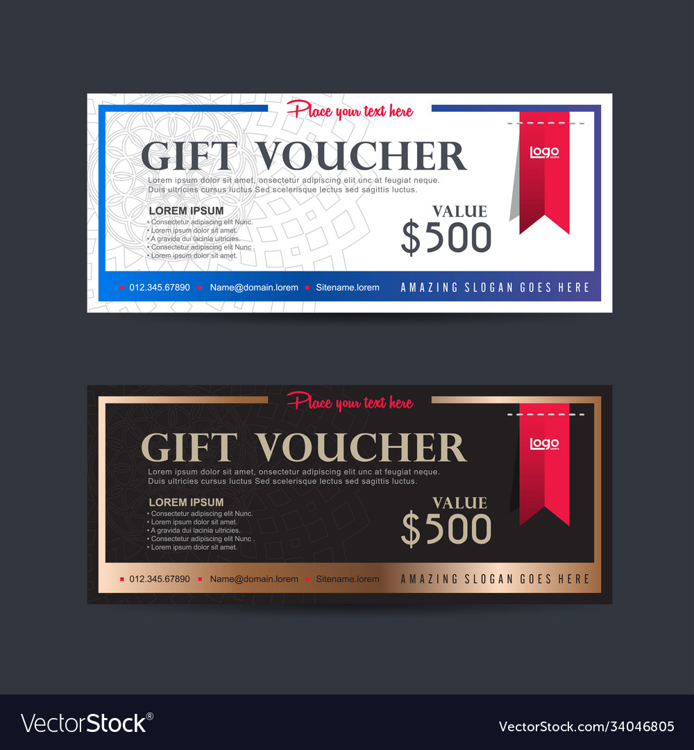 Gift voucher template with abstract shape Vector Image Gift voucher template with abstract shape