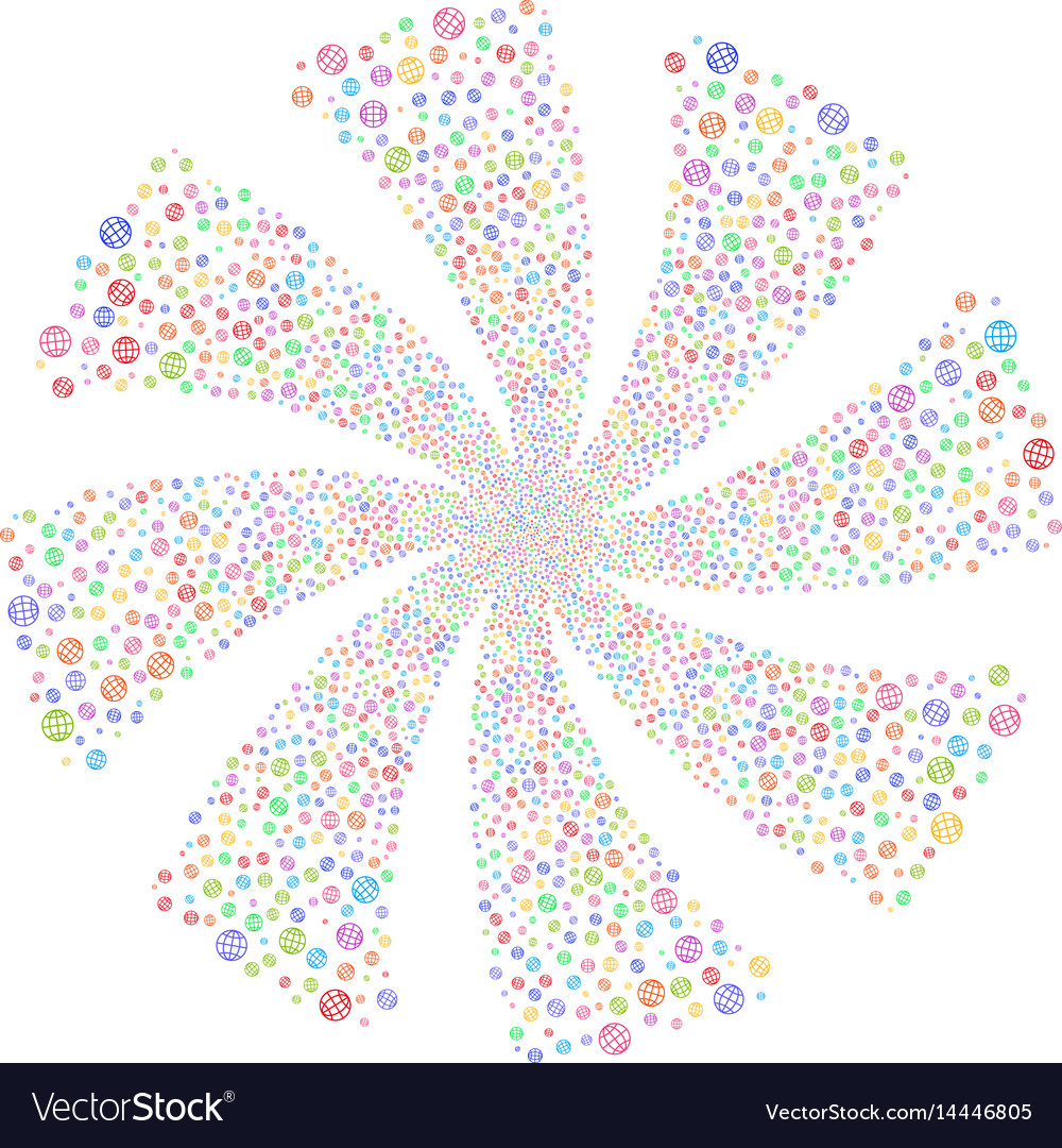 Globe fireworks swirl rotation