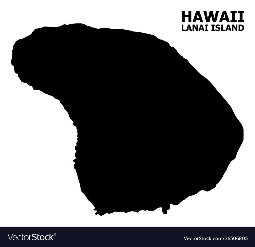Lanai Island Flat Map