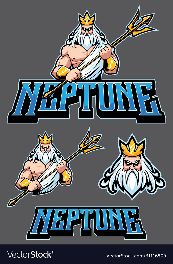Neptune Poseidon Mascot Royalty Free Vector Image