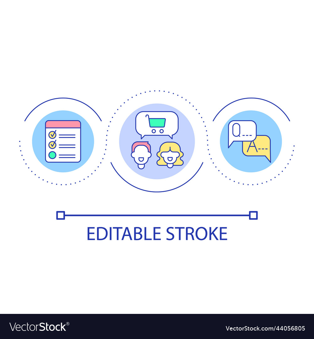 Poll for customers loop concept icon vector image Poll for customers loop concept icon