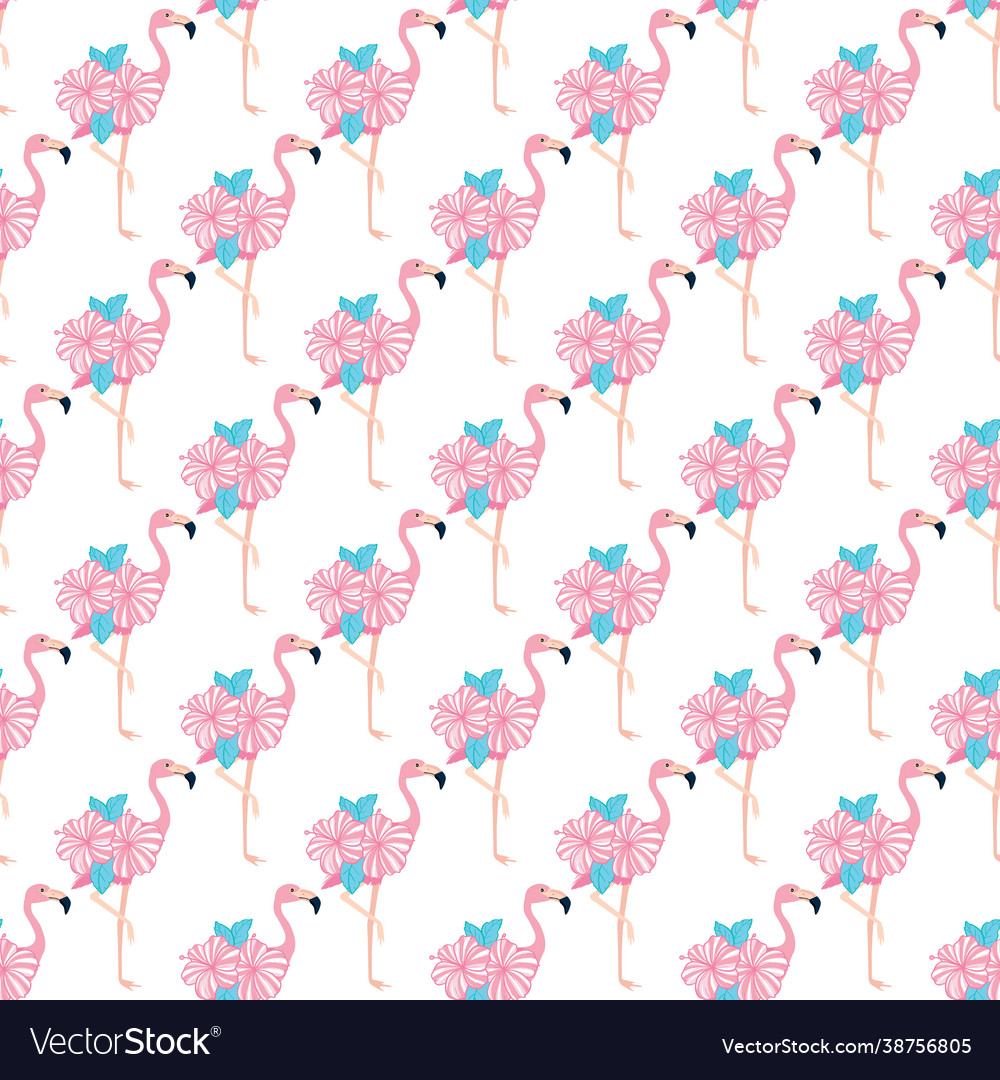 Seamless pattern flamingo art background design vector image Seamless pattern flamingo art background design