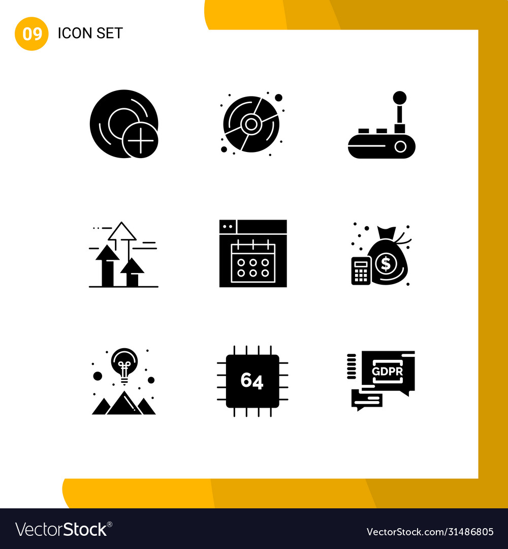 Set 9 solid glyphs on grid for web forward