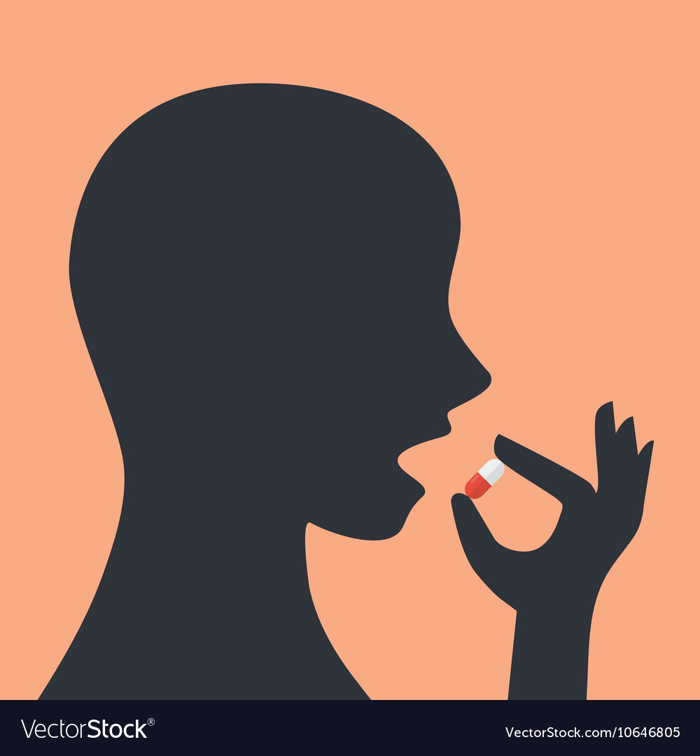 Taking medicine capsule Royalty Free Vector Image