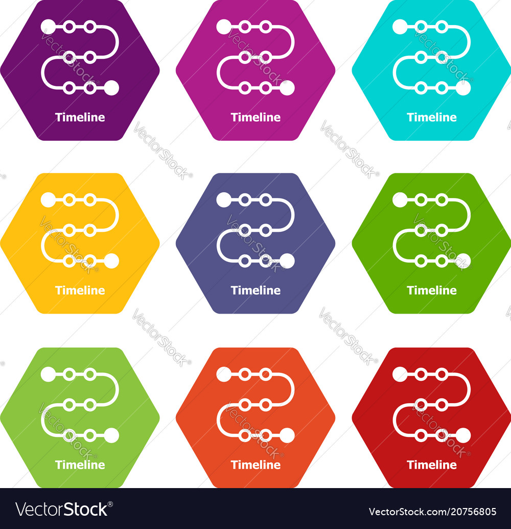 Timeline icons set 9 Royalty Free Vector Image