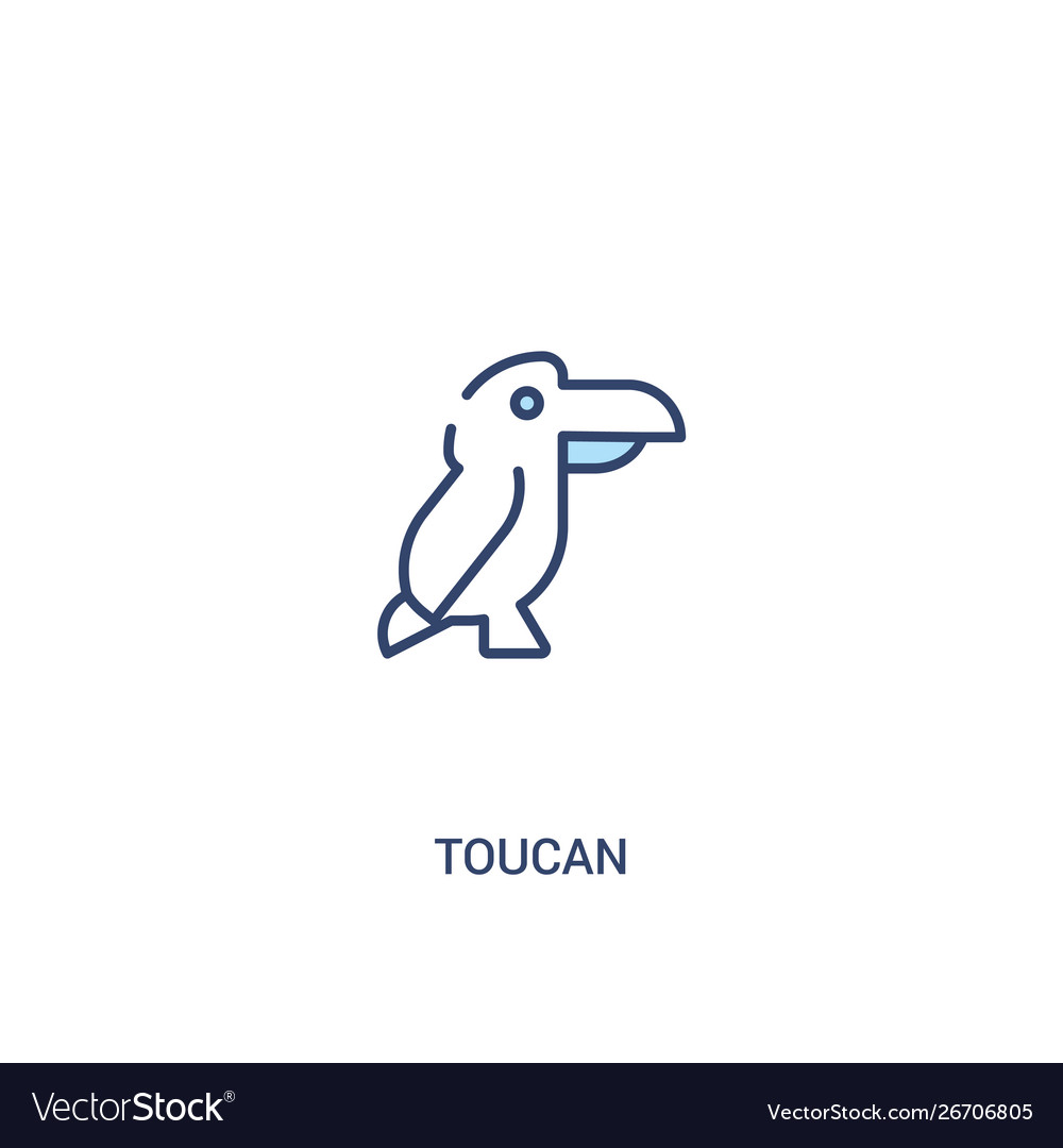 Toucan concept 2 colored icon simple line element vector image Toucan concept 2 colored icon simple line element