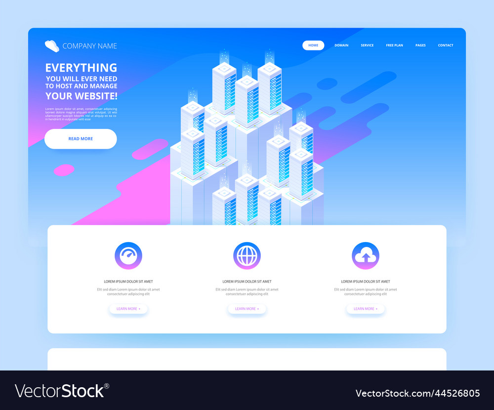 Website design big data center and cloud storage