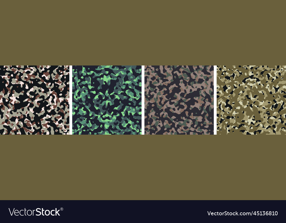 4 camouflage background set pattern design Vector Image 4 camouflage background set pattern design
