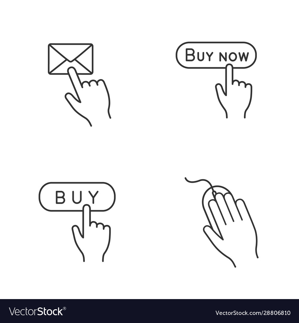 App buttons linear icons set vector image App buttons linear icons set
