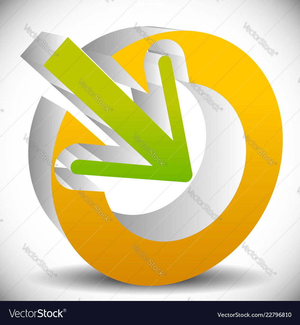 Arrow pointing into a circle icon for center vector image Arrow pointing into a circle icon for center