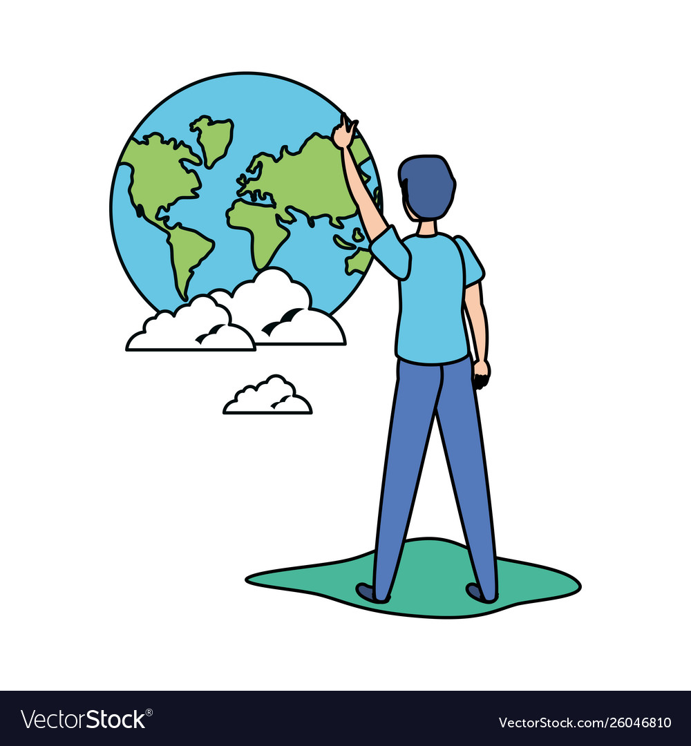 Avatar man with planet design