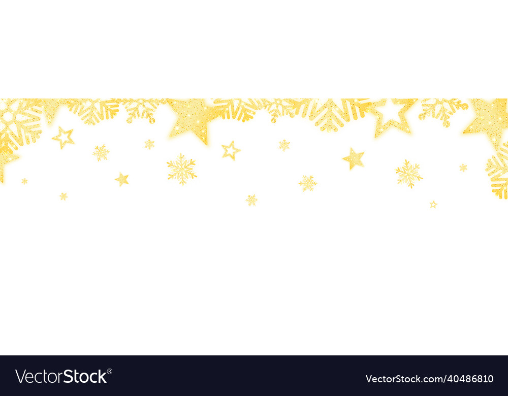 Weihnachtsdekoration Gold Schneeflocken und Sterne vector image Weihnachtsdekoration Gold Schneeflocken und Sterne
