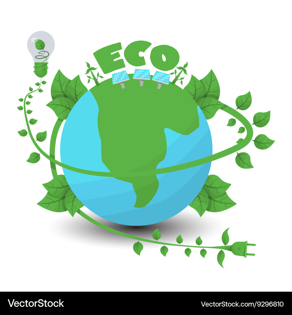 Ecology flat composition Royalty Free Vector Image