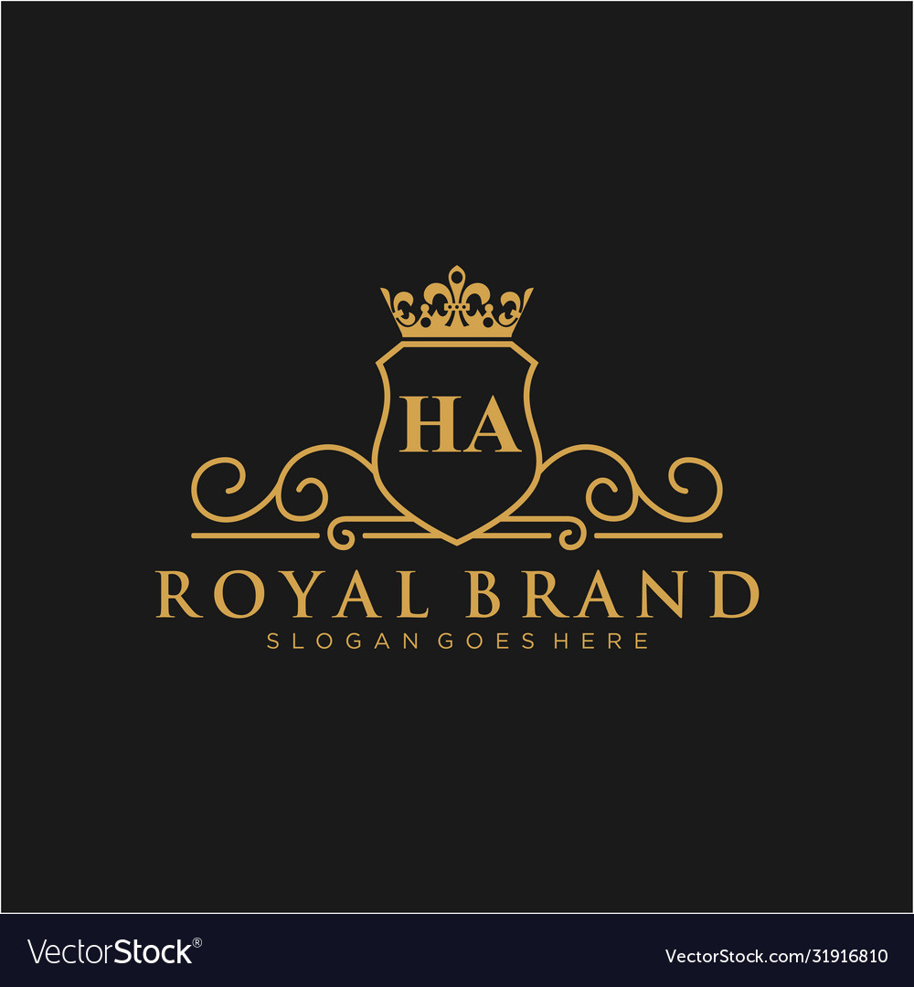 Ha letter initial luxurious brand logo template