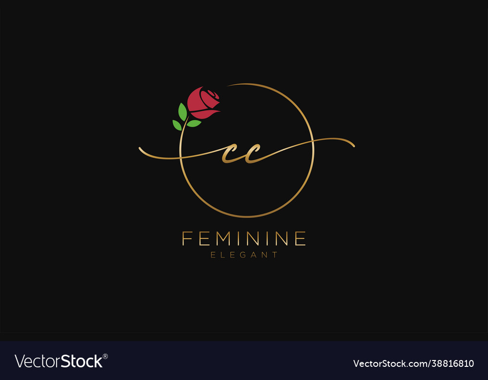 Initial cc feminine logo beauty monogram