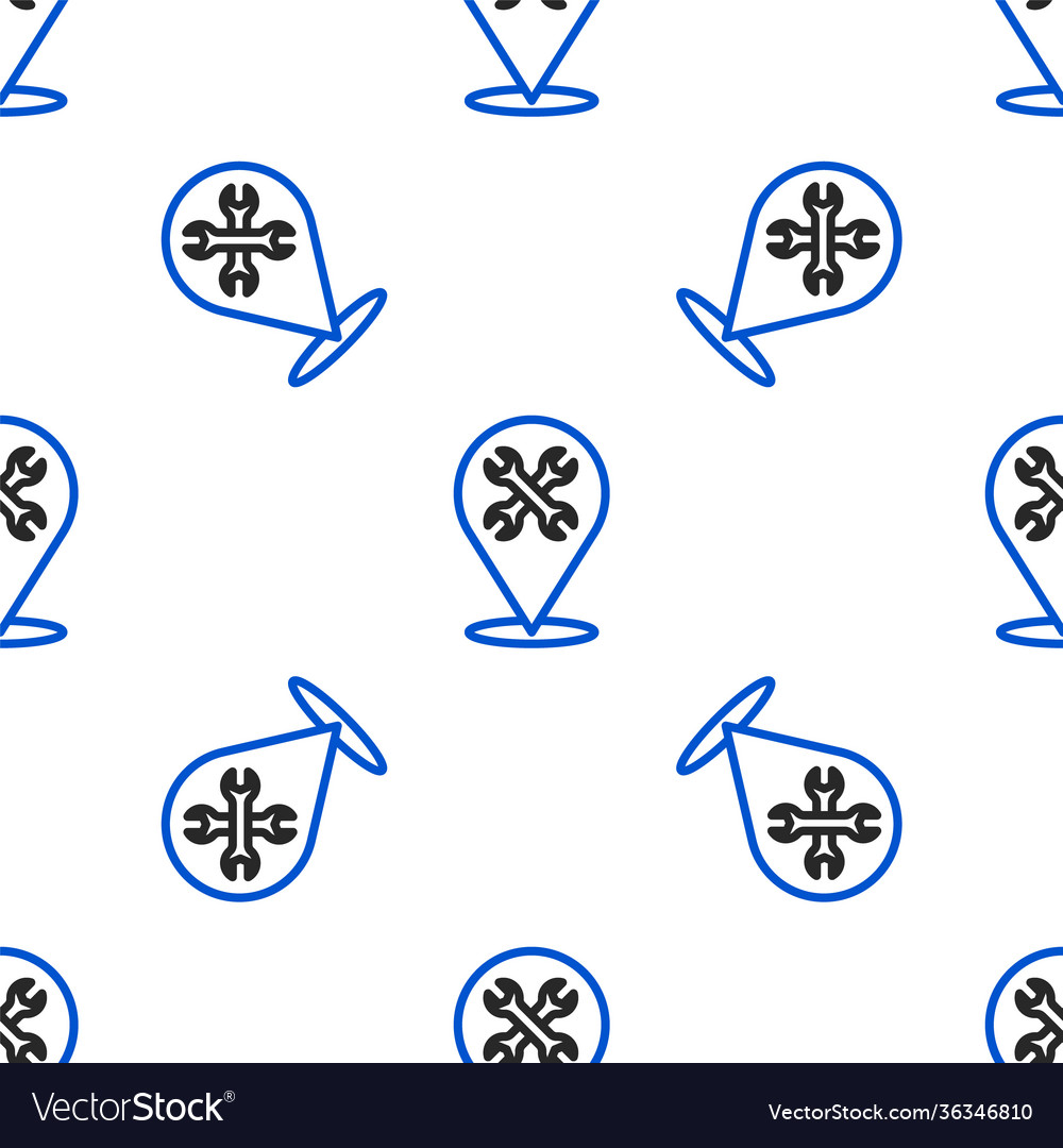 Line location with wrench spanner icon isolated vector image Line location with wrench spanner icon isolated