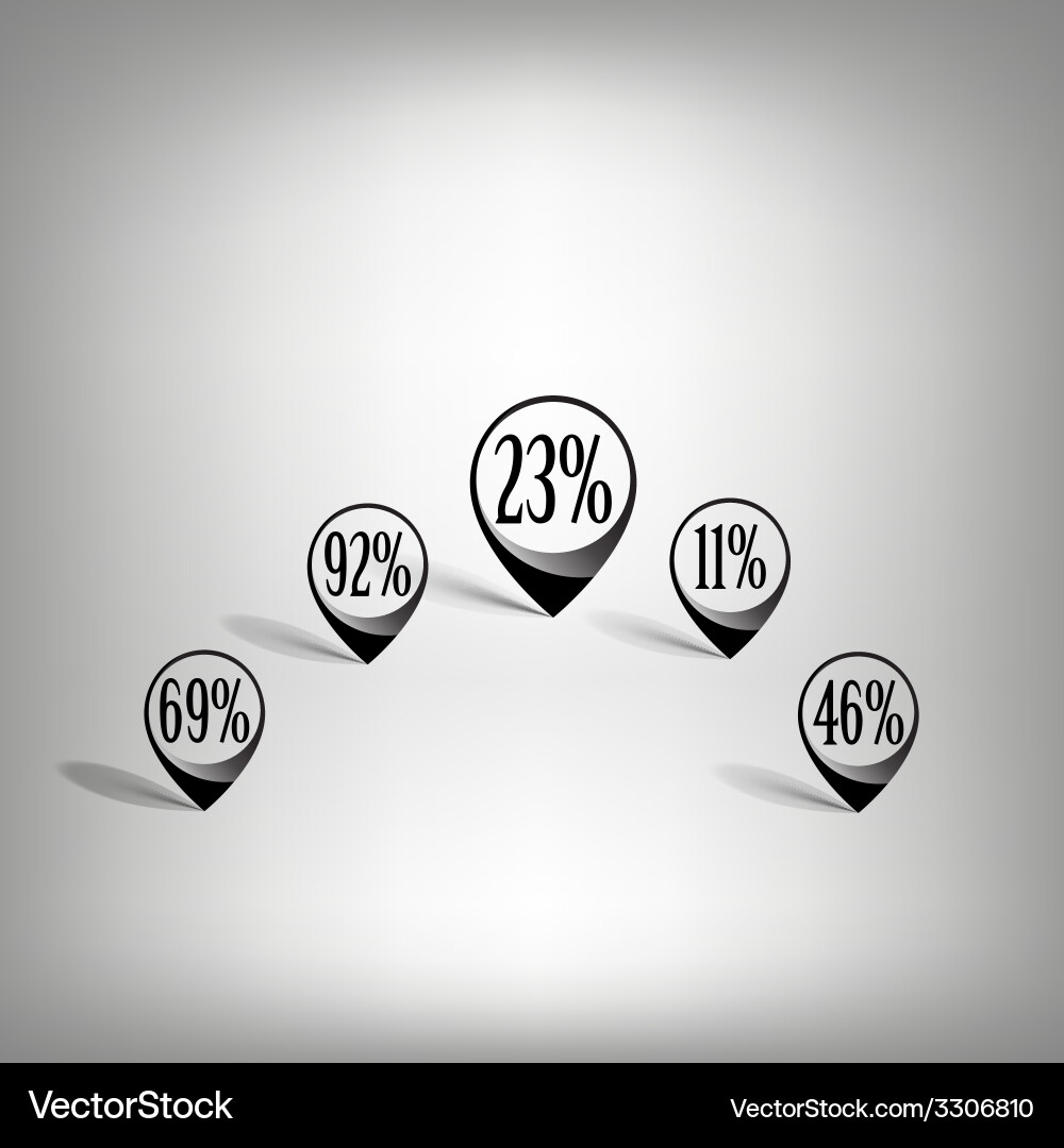 Map pointers set black icon templates Royalty Free Vector