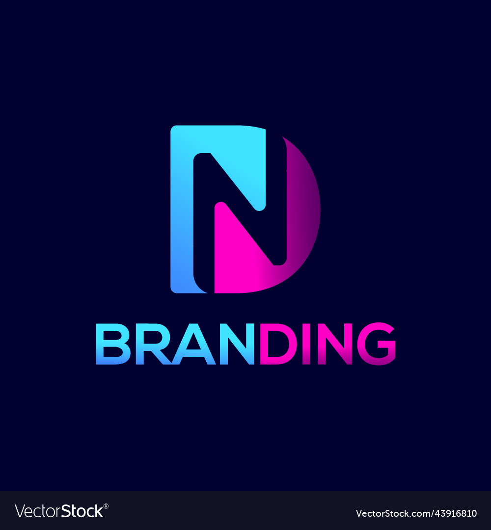 N d dn nd letter logo design Royalty Free Vector Image