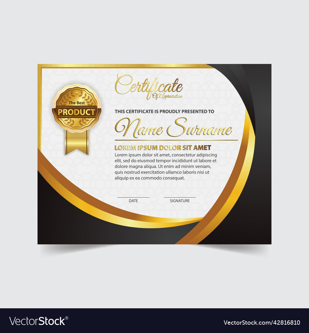 Professional certificate template diploma award Vector Image