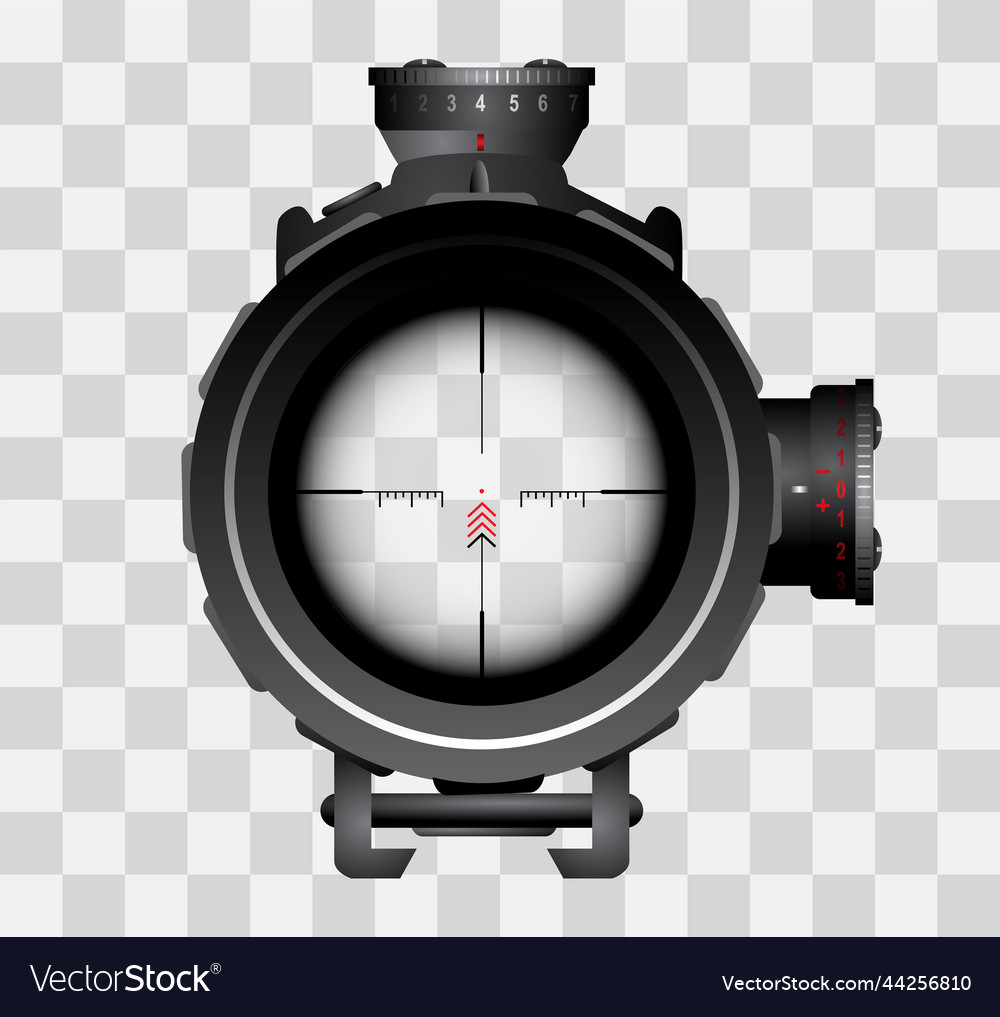Realistic sniper scope zoom view isolated Vector Image Realistic sniper scope zoom view isolated
