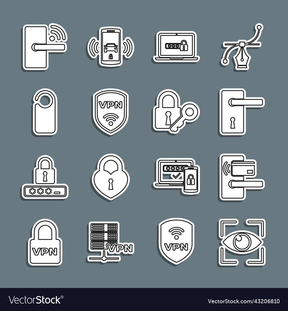 Set line eye scan digital door lock with wireless Vector Image Set line eye scan digital door lock with wireless