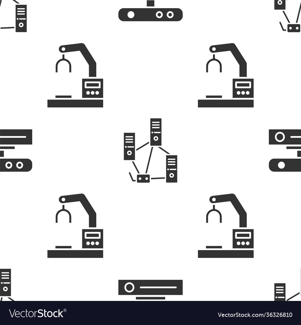 Set motion sensor computer network and robotic vector image Set motion sensor computer network and robotic