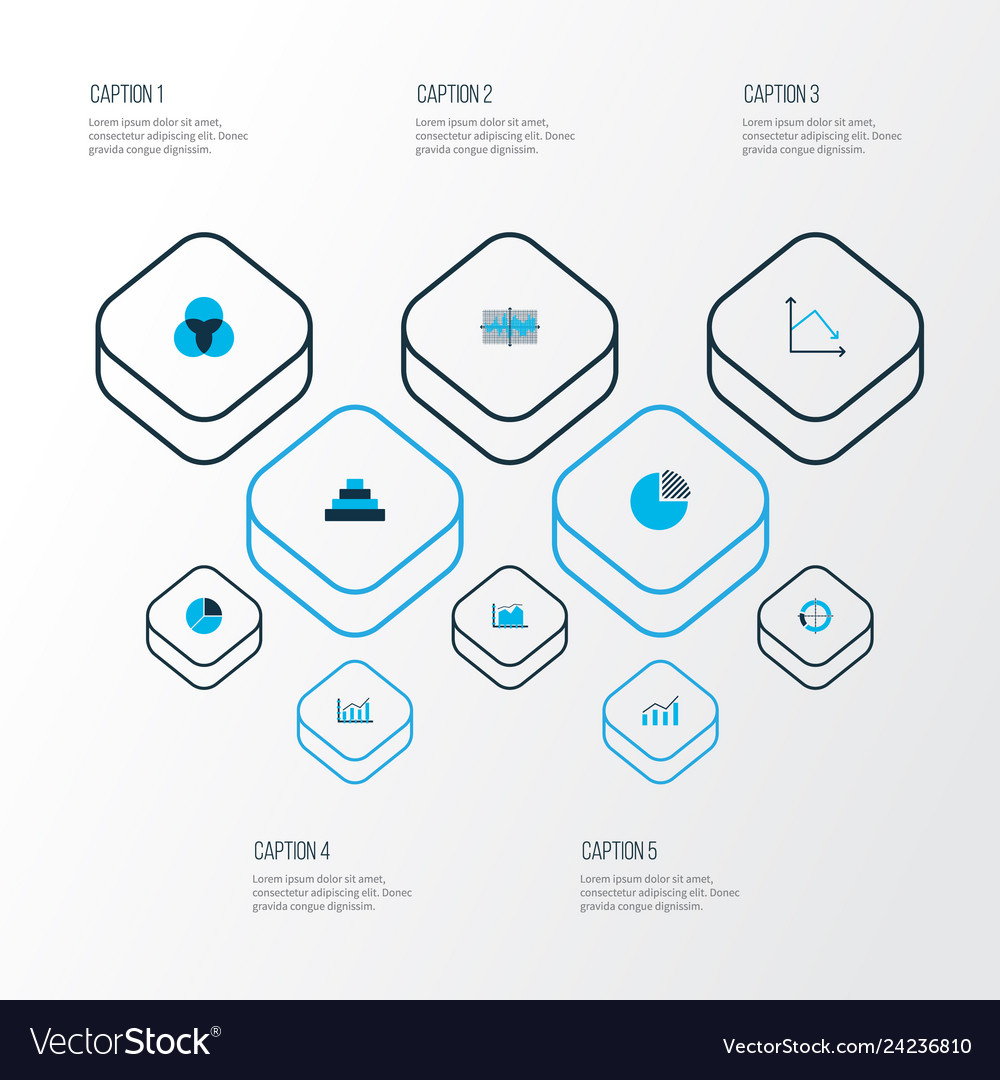 Set of graphs diagrams and statistics icons