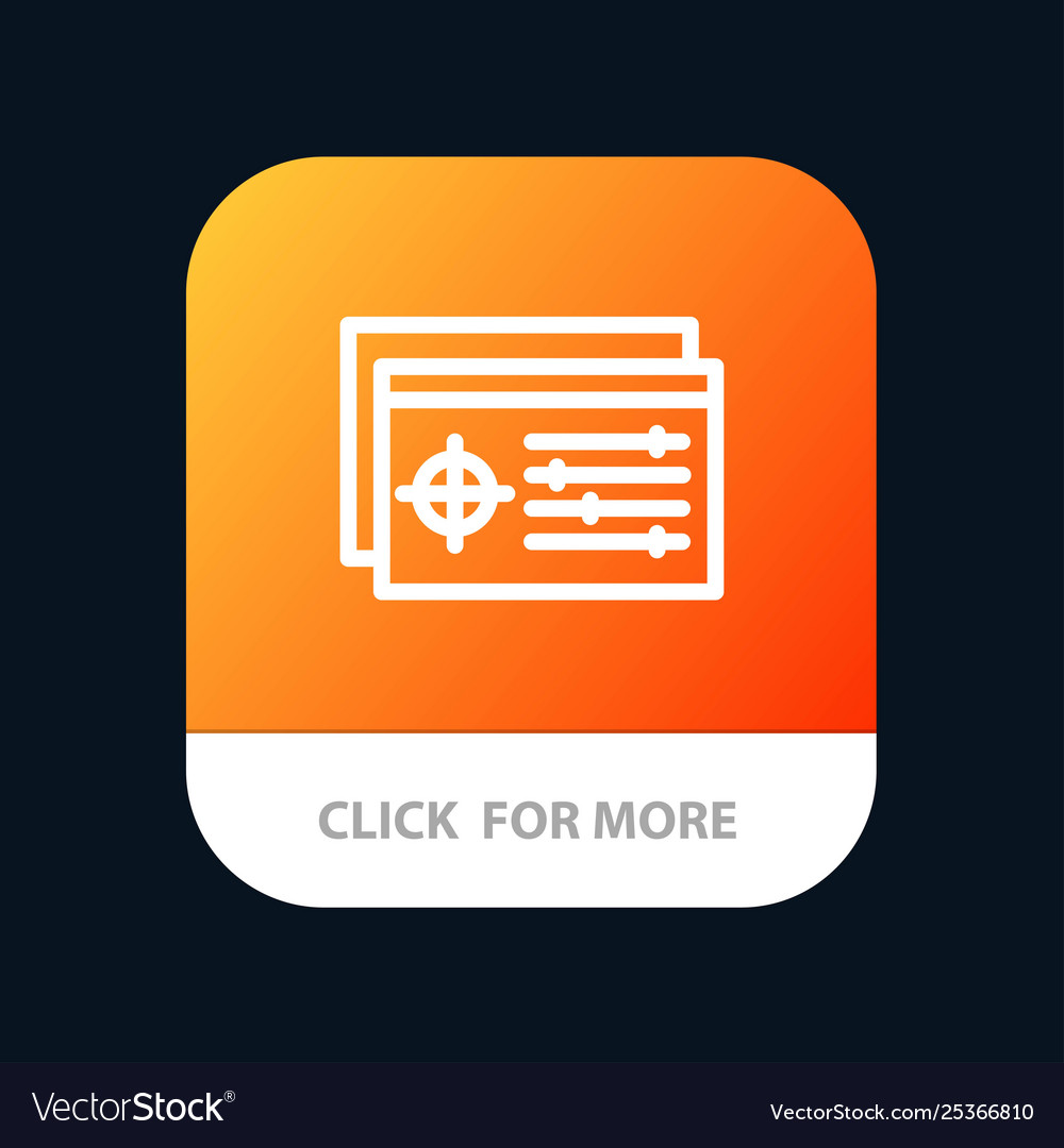 Setting controller target object mobile app vector image Setting controller target object mobile app