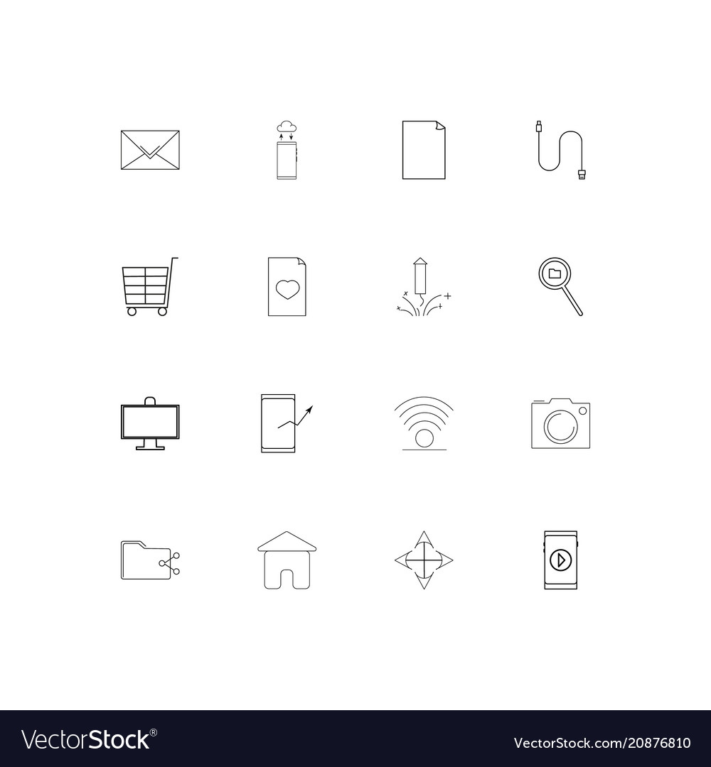 Web linear thin icons set outlined simple