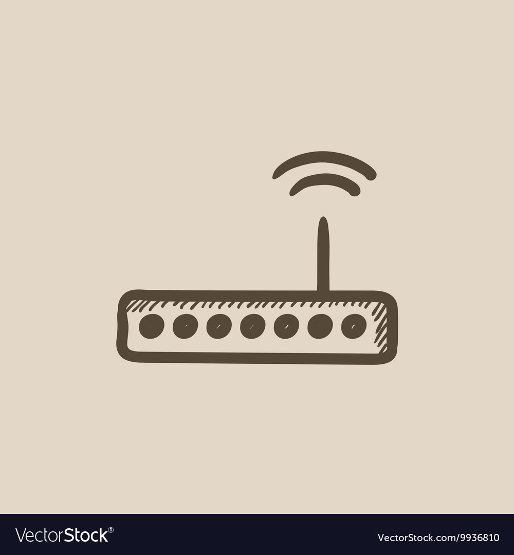 Wireless router sketch icon