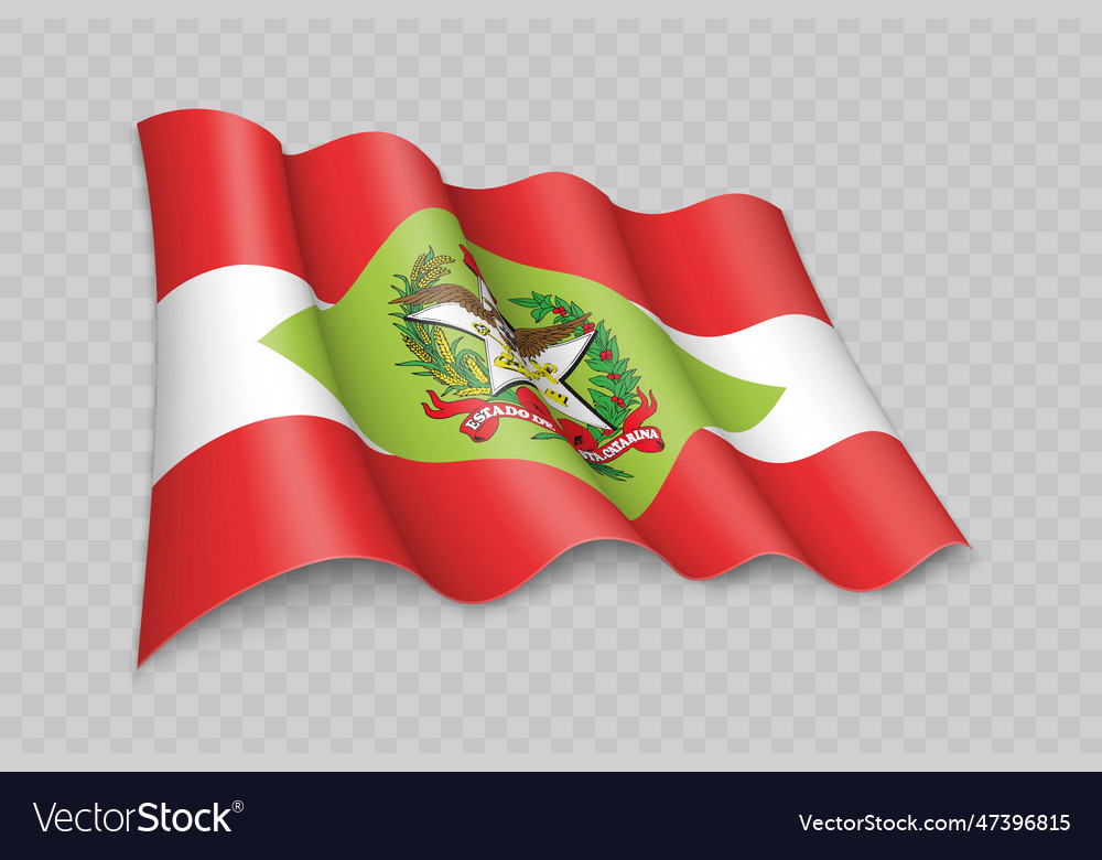 3d realistic waving flag of santa catarina