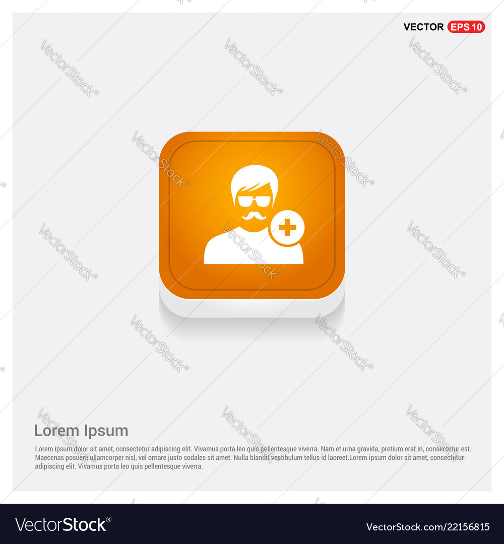 Benutzersymbol orange abstrakte Web-Taste hinzufügen vector image Benutzersymbol orange abstrakte Web-Taste hinzufügen