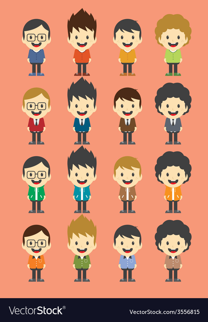Adorable Boy Cartoon Character Royalty Free Vector Image