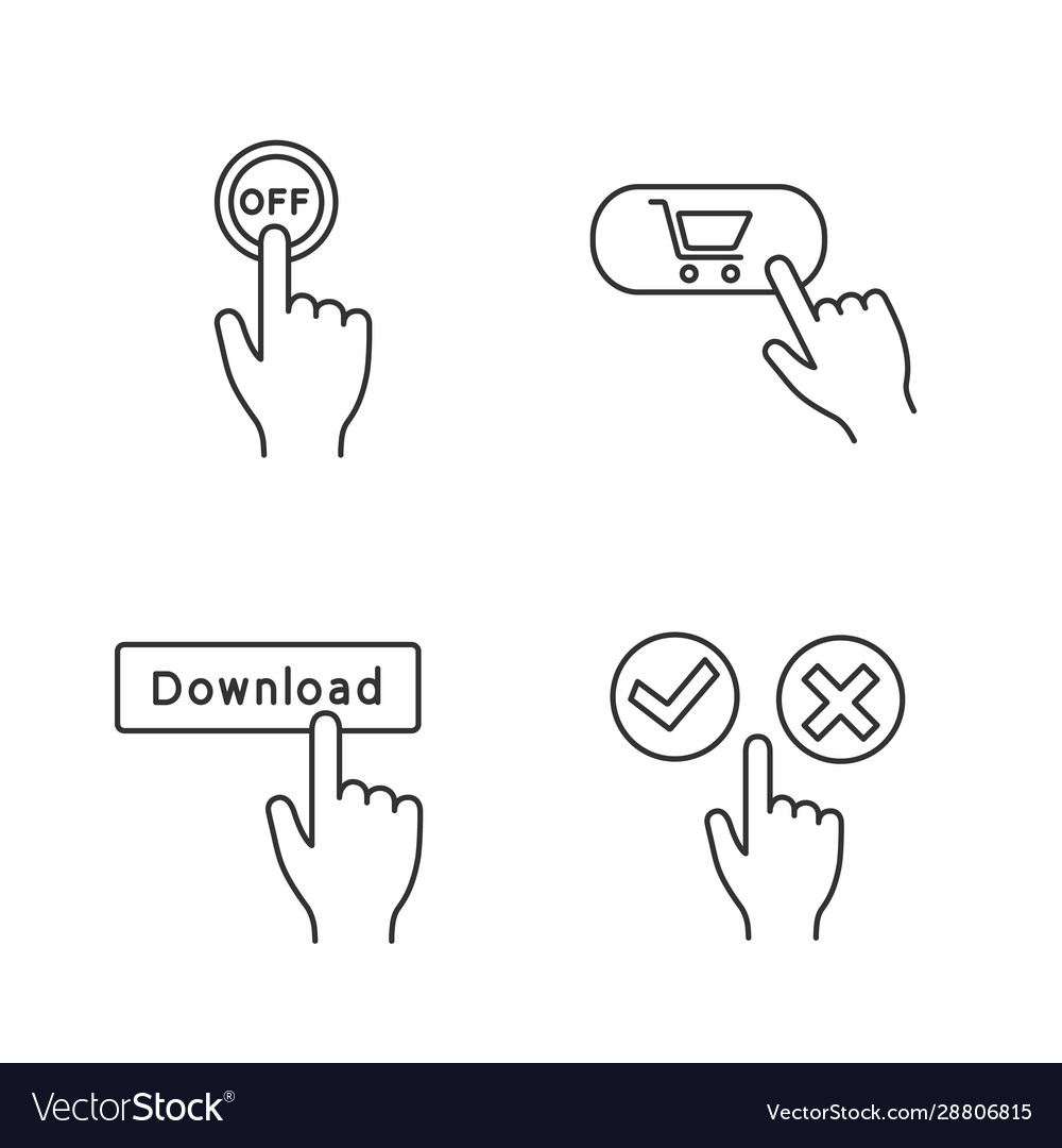 App buttons linear icons set vector image App buttons linear icons set