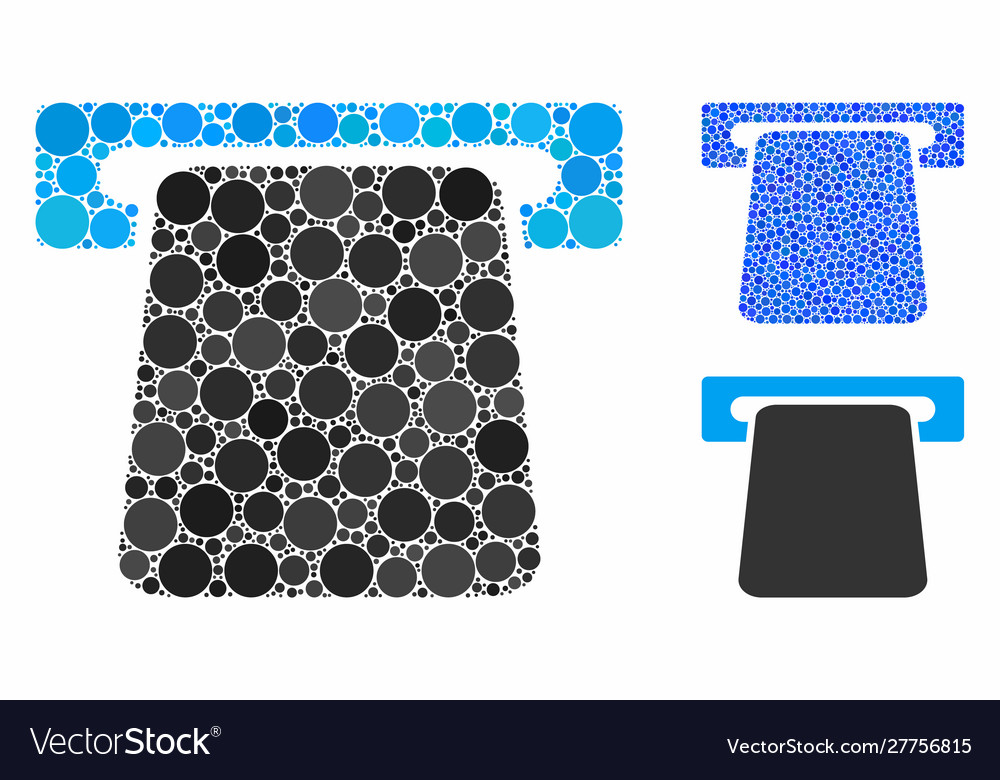 Bank atm composition icon spheric items