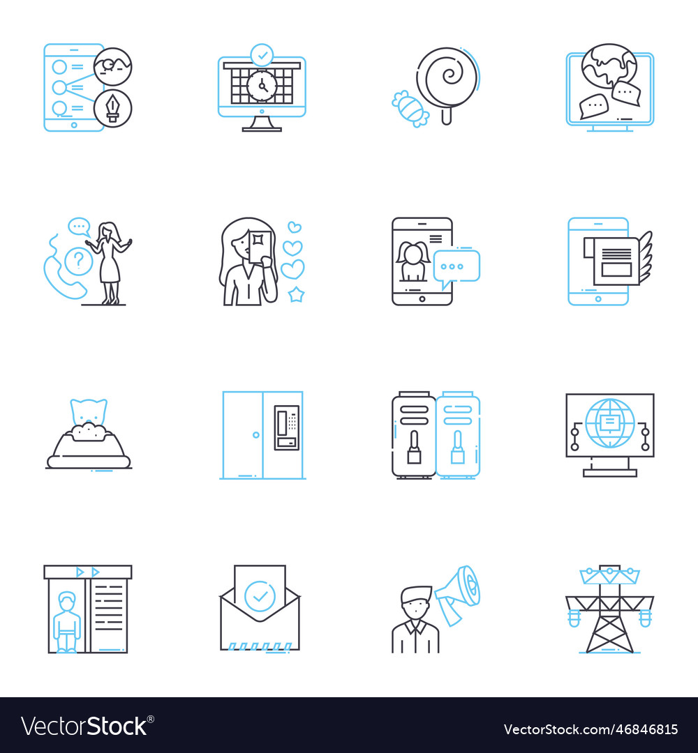 Computer helpers linear icons set driver vector image Computer helpers linear icons set driver