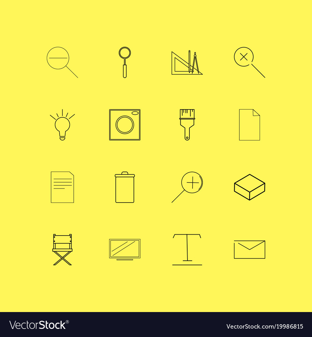 Design elements linear icon set simple outline