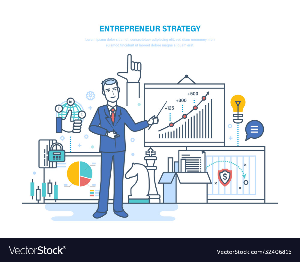 Entrepreneur Strategie Entwicklung Geschäft vector image Entrepreneur Strategie Entwicklung Geschäft