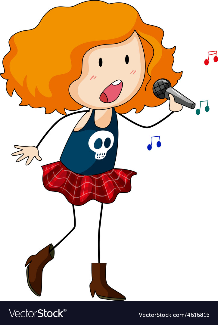 Girl singing Royalty Free Vector Image - VectorStock