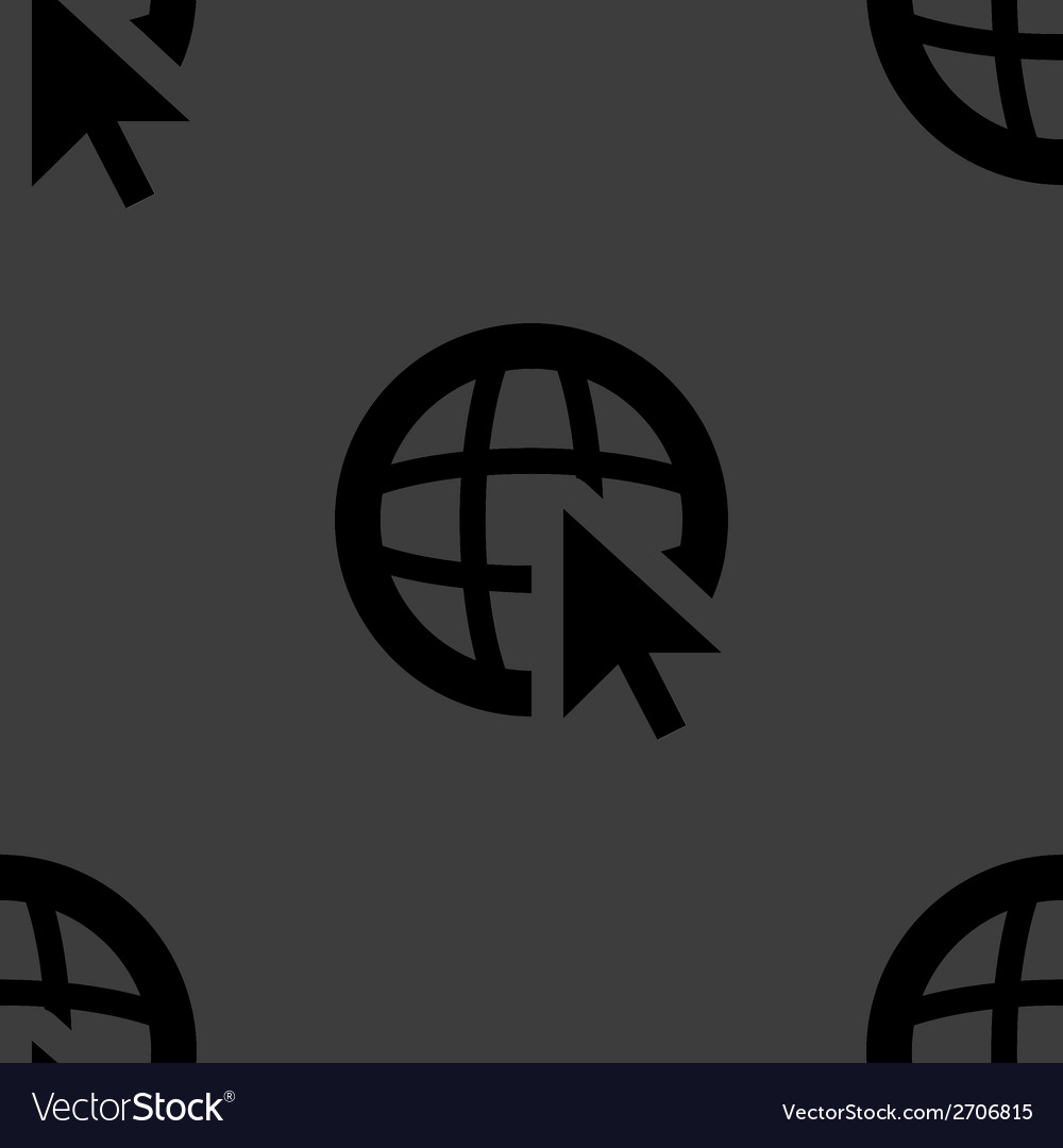 Globe web icon flat design seamless pattern