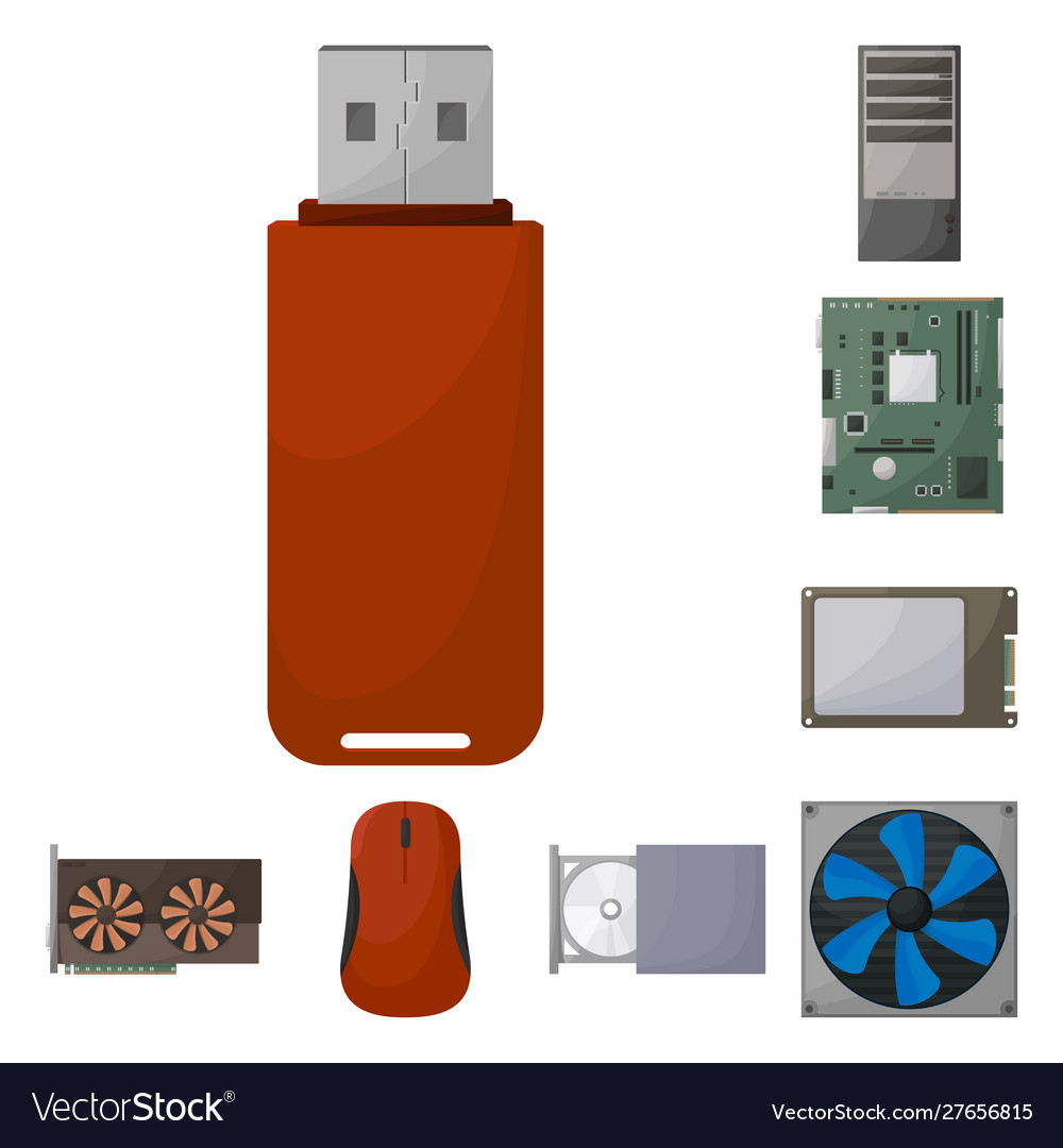 Isolated object computer and hardware logo vector image Isolated object computer and hardware logo