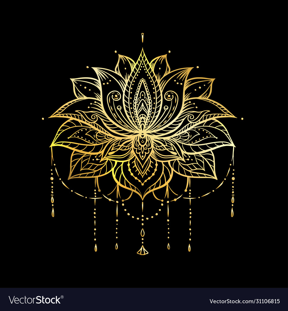 Ornate lotus flower ayurveda symbol harmony