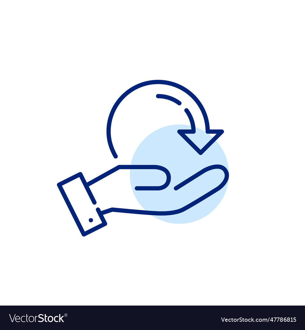 Reload renew of recycle arrow in hand pixel Vector Image Reload renew of recycle arrow in hand pixel