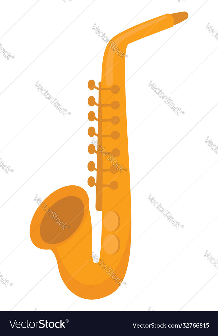 Saxophone instrument on white background