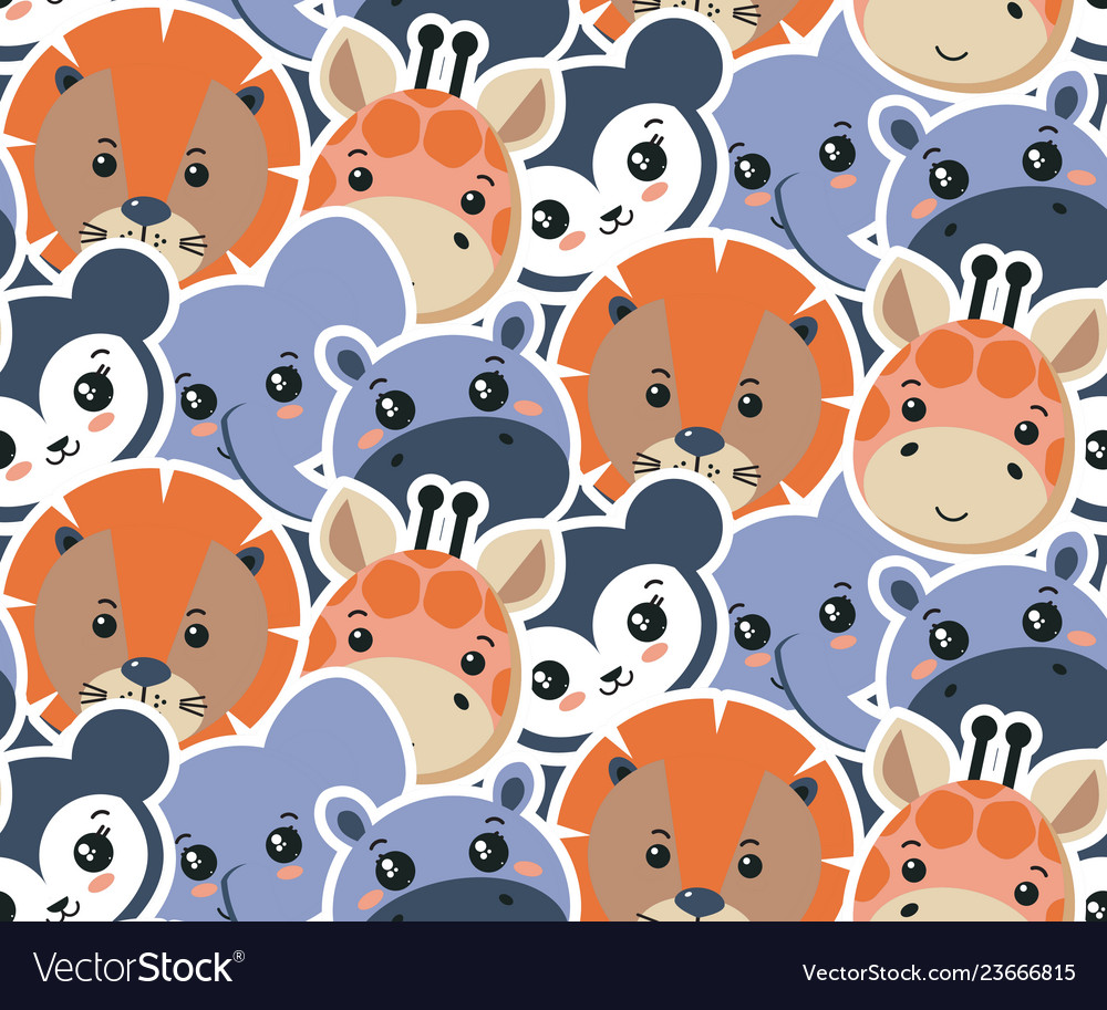 Seamless pattern with cute african animal vector image Seamless pattern with cute african animal