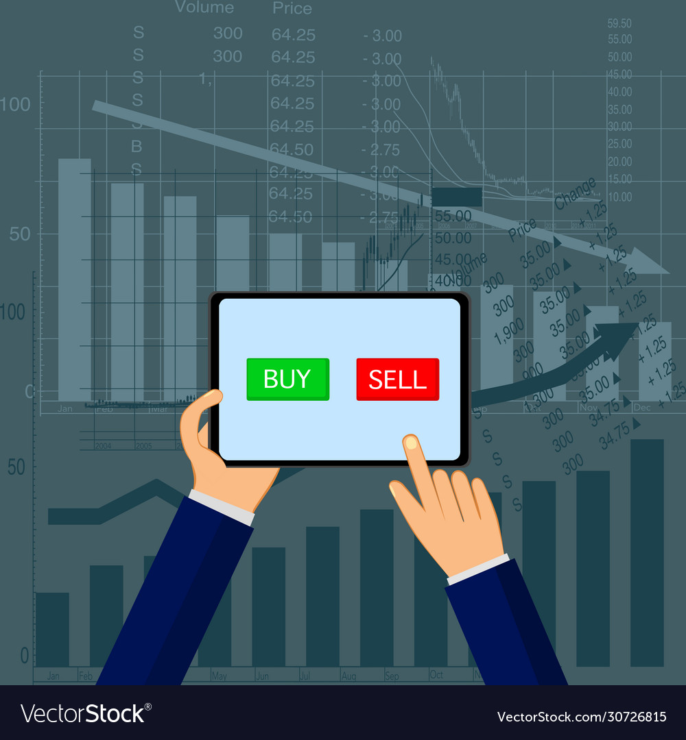 Stock exchange market trader analyzing index
