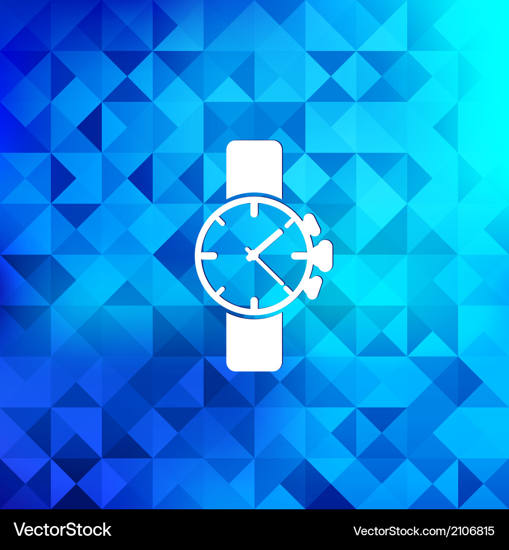 Watchclock icontriangle background Royalty Free Vector Image